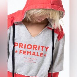The Laundry Room Priority Female Cropped Hoodie Revolve Graphic Small S